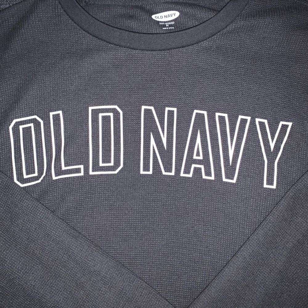 Old Navy Logo T-shirt | Dark Grey | Long Sleeve | XL